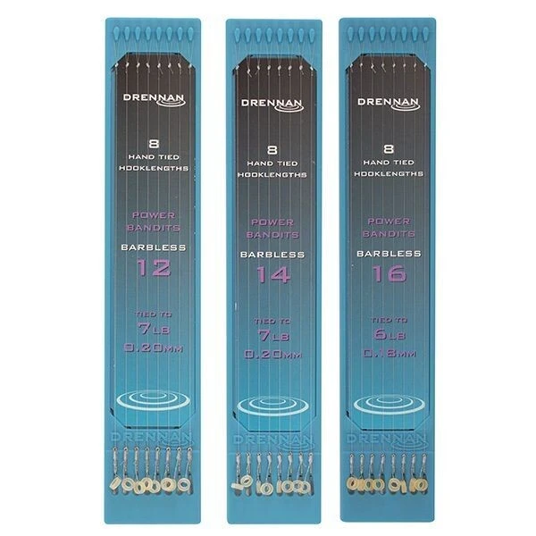 Drennan Hand Tied Hooklengths Power Bandits Barbless Haak 12 0.20mm 1 Drennan Hand Tied Hooklengths Power Bandits Barbless Haak 12 0.20mm